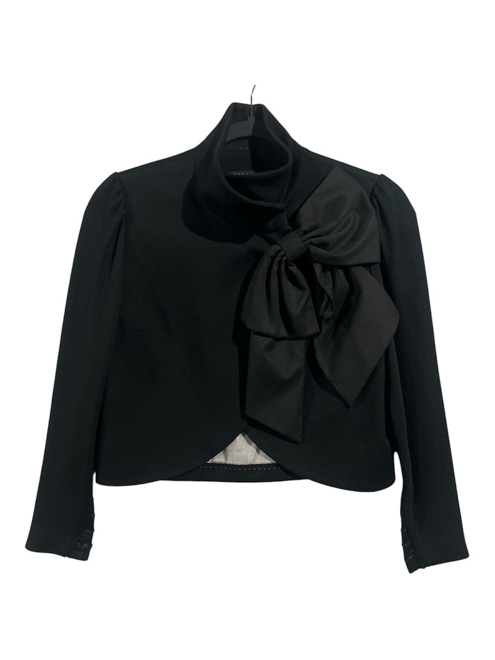 Alice + Olivia Addison Bow Jacket Women’s Small Black Crop